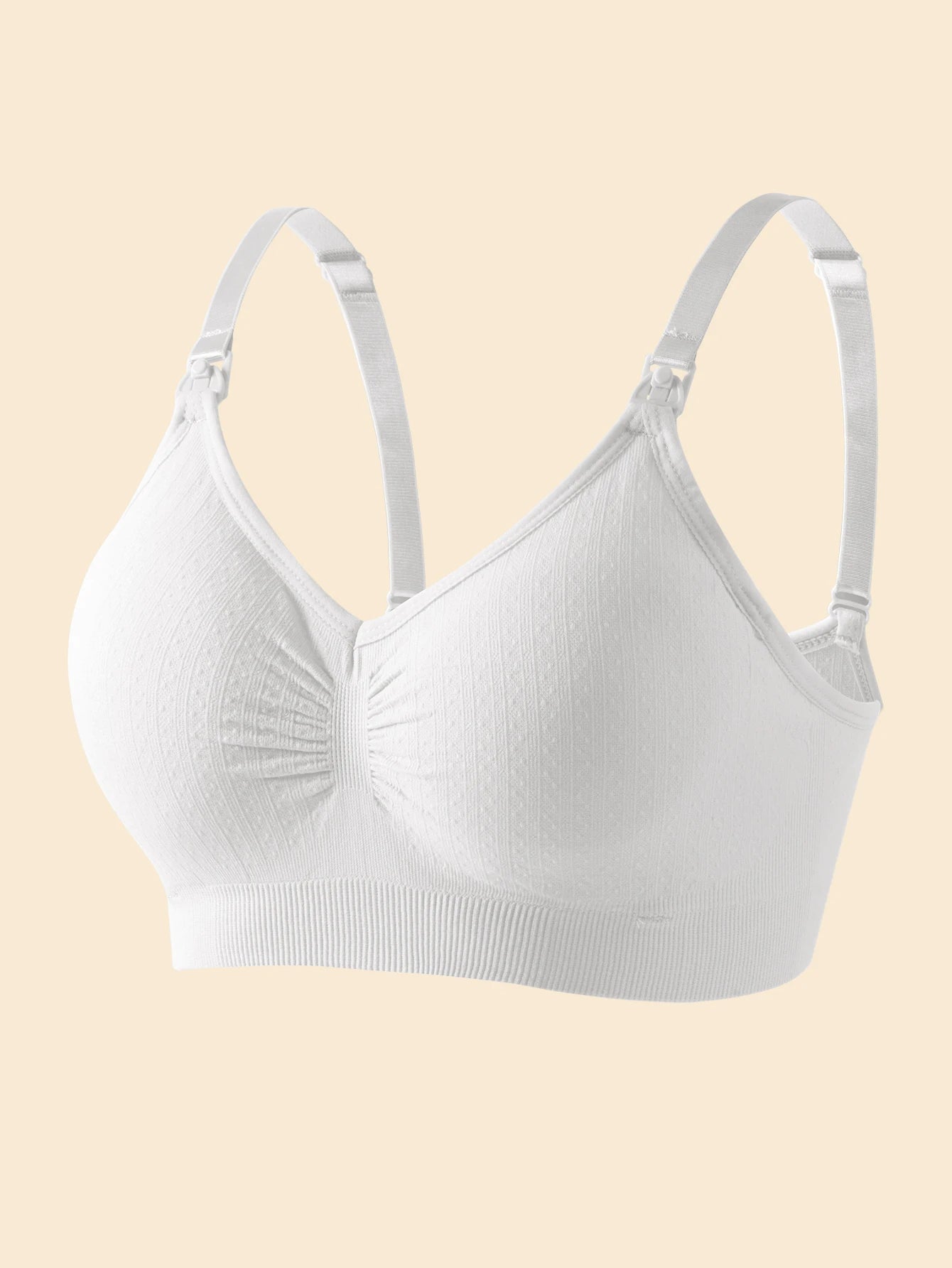 Seamless Nursing Bra – One-Hand Clip & Push-Up Support