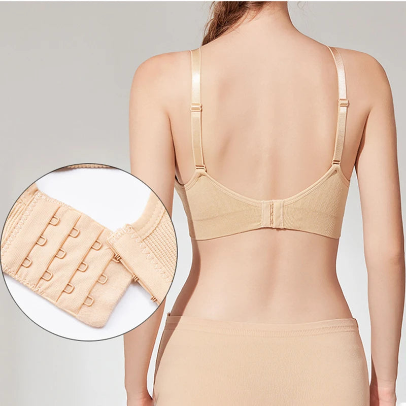 Seamless Nursing Bra – One-Hand Clip & Push-Up Support